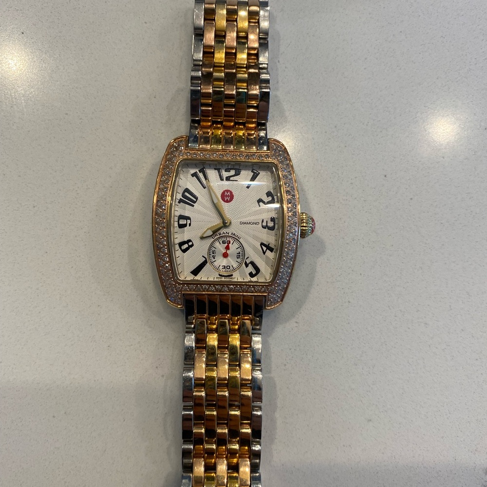 Michele diamond urban mini watch